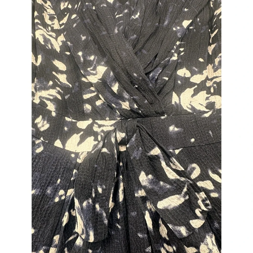 Tory Burch Dress 100% Silk Floral Blue Sleeveless‎ Size 6